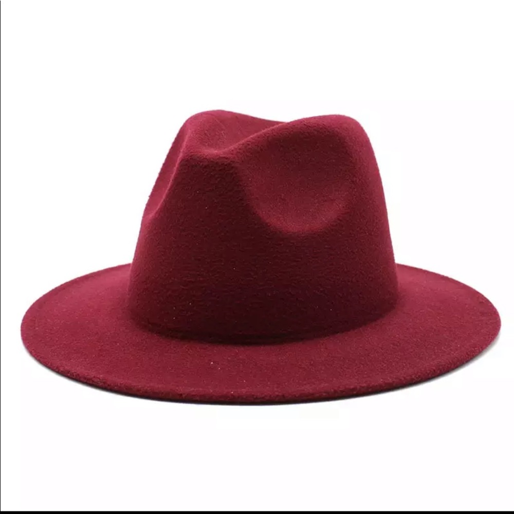 NWOT Red Colour Wide Brim Wool Style Size Small